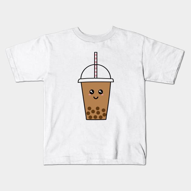 Cute Bubble Tea Kids T-Shirt by LunaMay